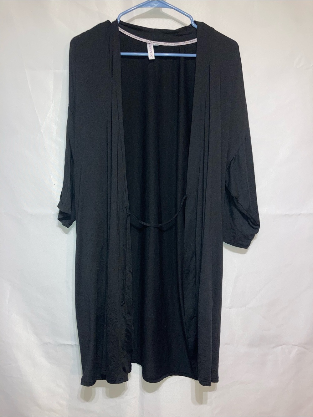 Classic Black Open-Front Women's Robe